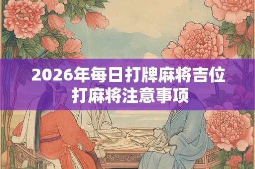 2026年每日打牌麻将吉位 打麻将注意事项