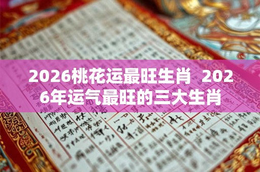2026桃花运最旺生肖  2026年运气最旺的三大生肖