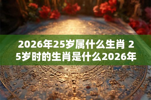 2026年25岁属什么生肖 25岁时的生肖是什么2026年