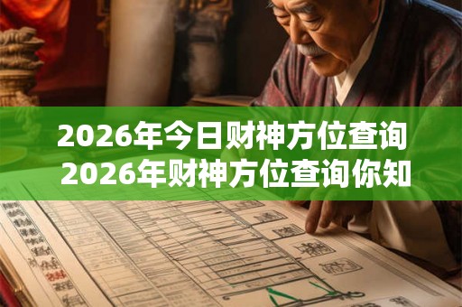 2026年今日财神方位查询 2026年财神方位查询你知道吗