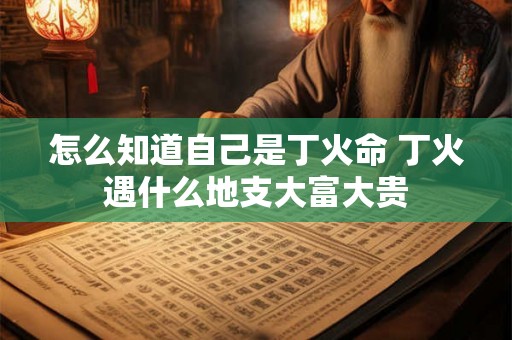 怎么知道自己是丁火命 丁火遇什么地支大富大贵