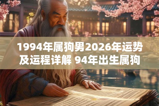 1994年属狗男2026年运势及运程详解 94年出生属狗人2026全年每月运势男性