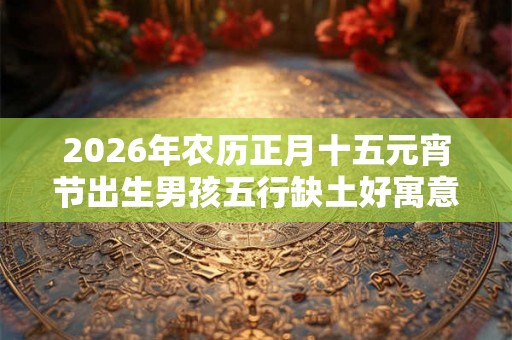 2026年农历正月十五元宵节出生男孩五行缺土好寓意起名