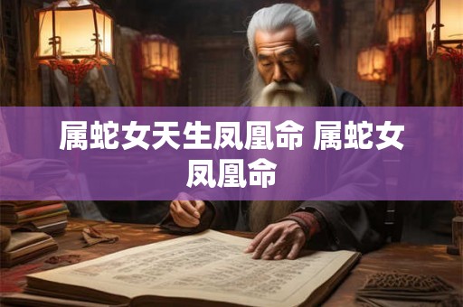 属蛇女天生凤凰命 属蛇女凤凰命
