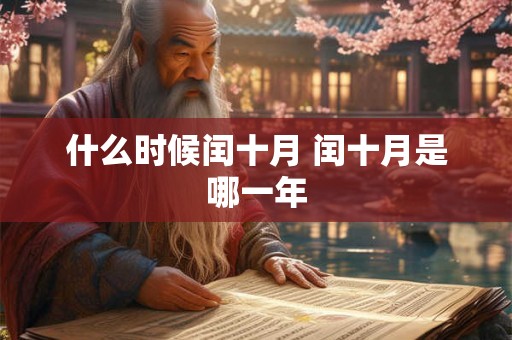 什么时候闰十月 闰十月是哪一年