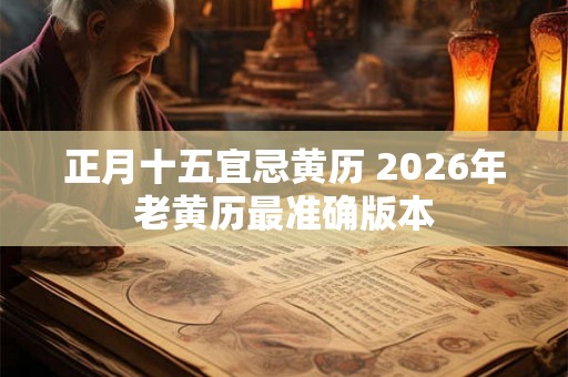 正月十五宜忌黄历 2026年老黄历最准确版本
