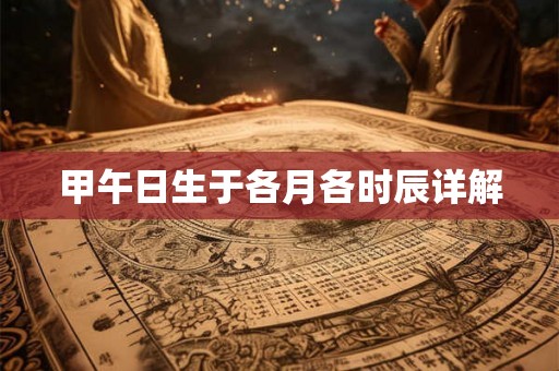 甲午日生于各月各时辰详解