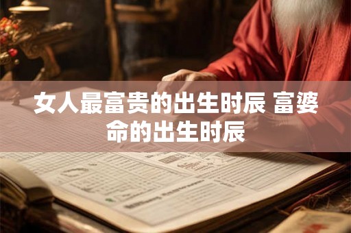 女人最富贵的出生时辰 富婆命的出生时辰