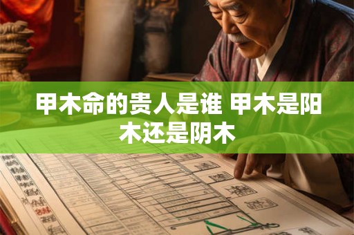 甲木命的贵人是谁 甲木是阳木还是阴木