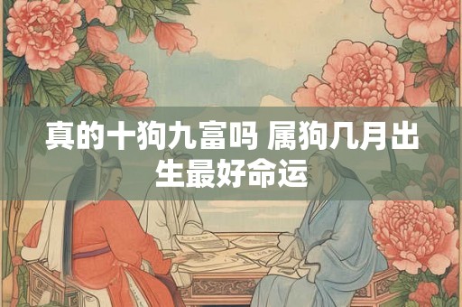 真的十狗九富吗 属狗几月出生最好命运