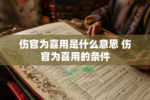 伤官为喜用是什么意思 伤官为喜用的条件
