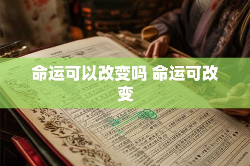 命运可以改变吗 命运可改变