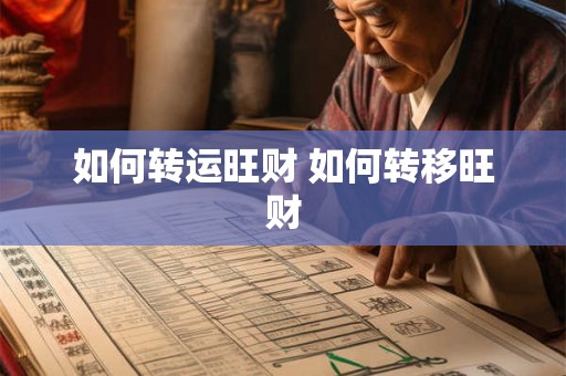 如何转运旺财 如何转移旺财
