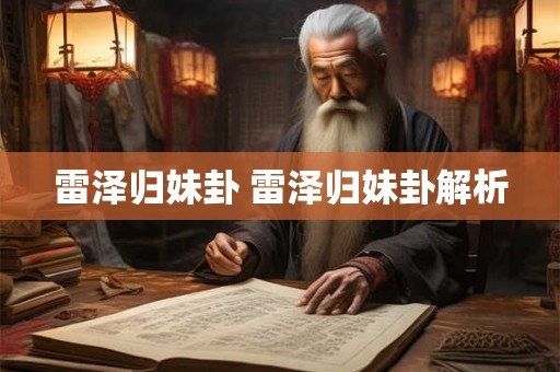 雷泽归妹卦 雷泽归妹卦解析