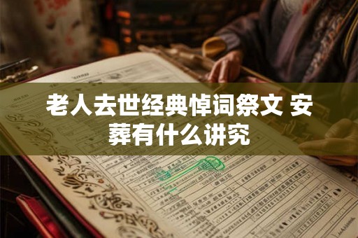 老人去世经典悼词祭文 安葬有什么讲究