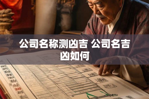 公司名称测凶吉 公司名吉凶如何