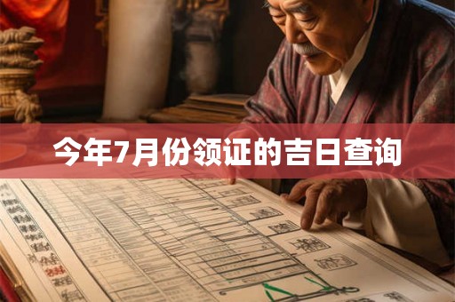 今年7月份领证的吉日查询