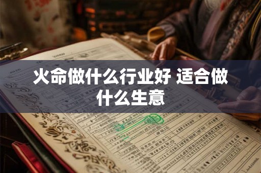 火命做什么行业好 适合做什么生意