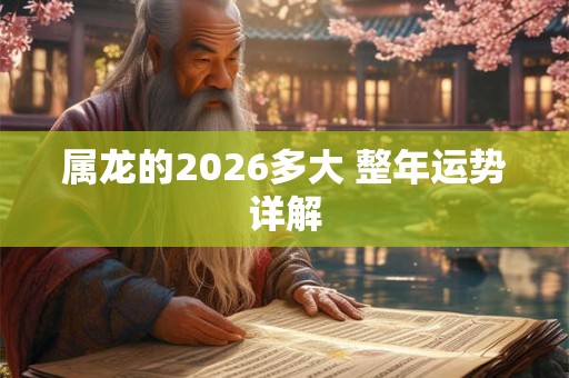 属龙的2026多大 整年运势详解