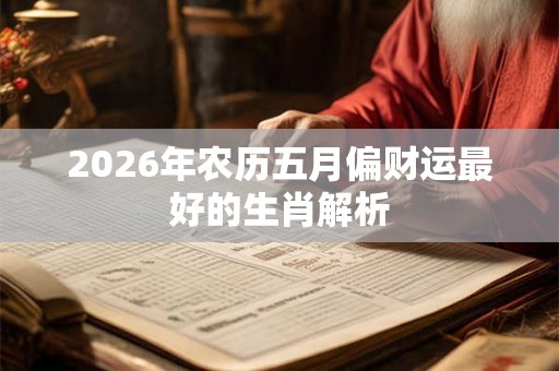 2026年农历五月偏财运最好的生肖解析