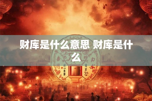 财库是什么意思 财库是什么