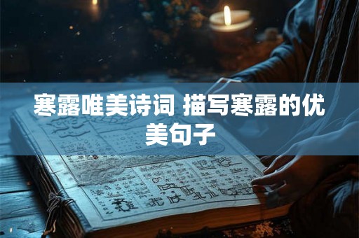 寒露唯美诗词 描写寒露的优美句子 寒露唯美诗词 描写寒露的优美句子