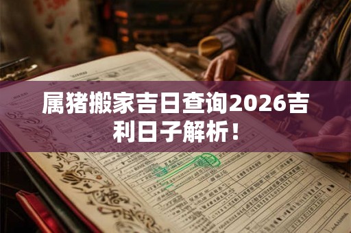属猪搬家吉日查询2026吉利日子解析！