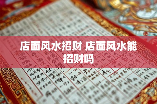 店面风水招财 店面风水能招财吗