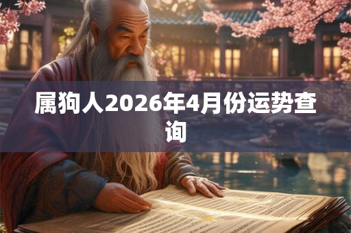 属狗人2026年4月份运势查询 属狗人2026年4月份运势查询