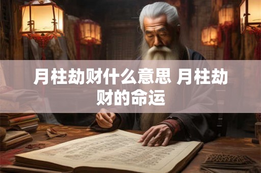 月柱劫财什么意思 月柱劫财的命运
